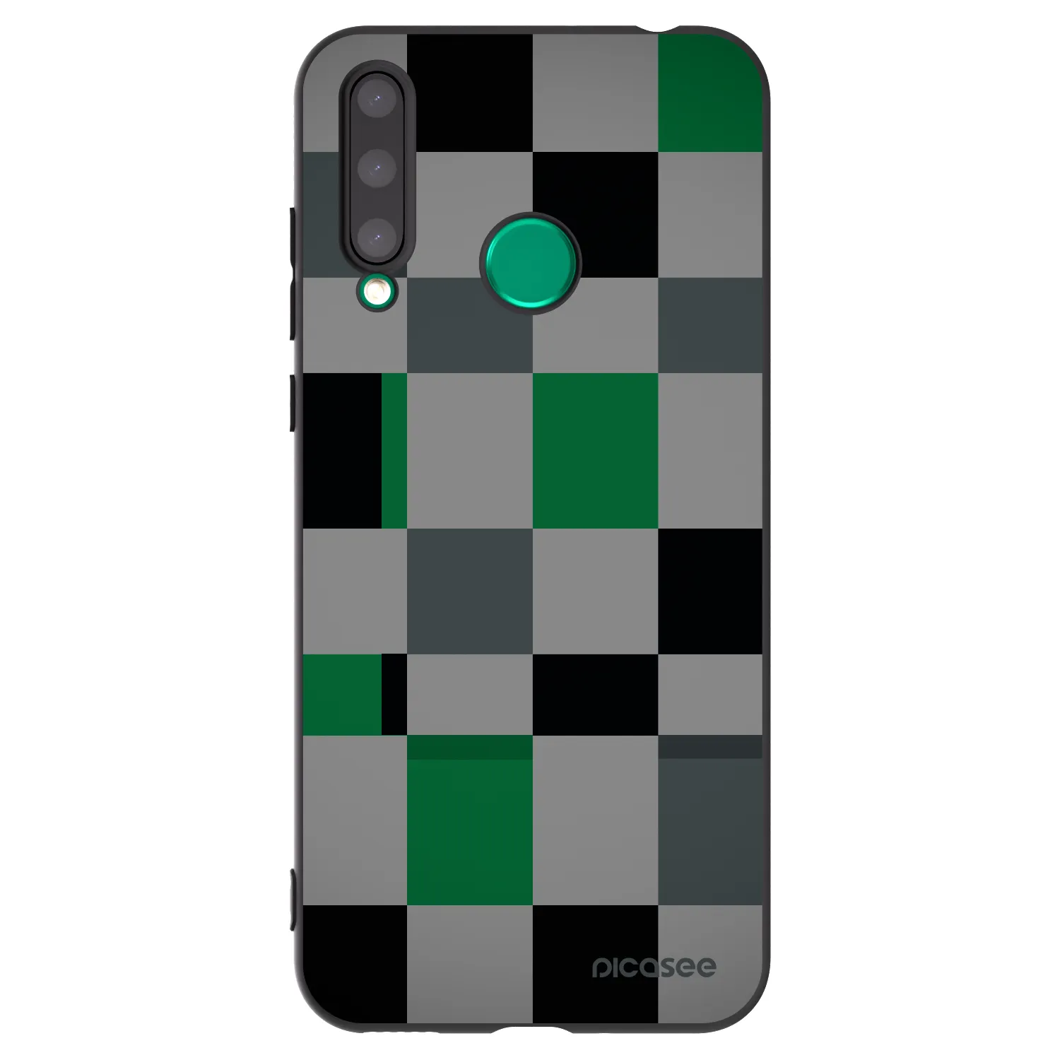 Picasee silikonový černý obal pro Honor 20 Lite - Block Grid
