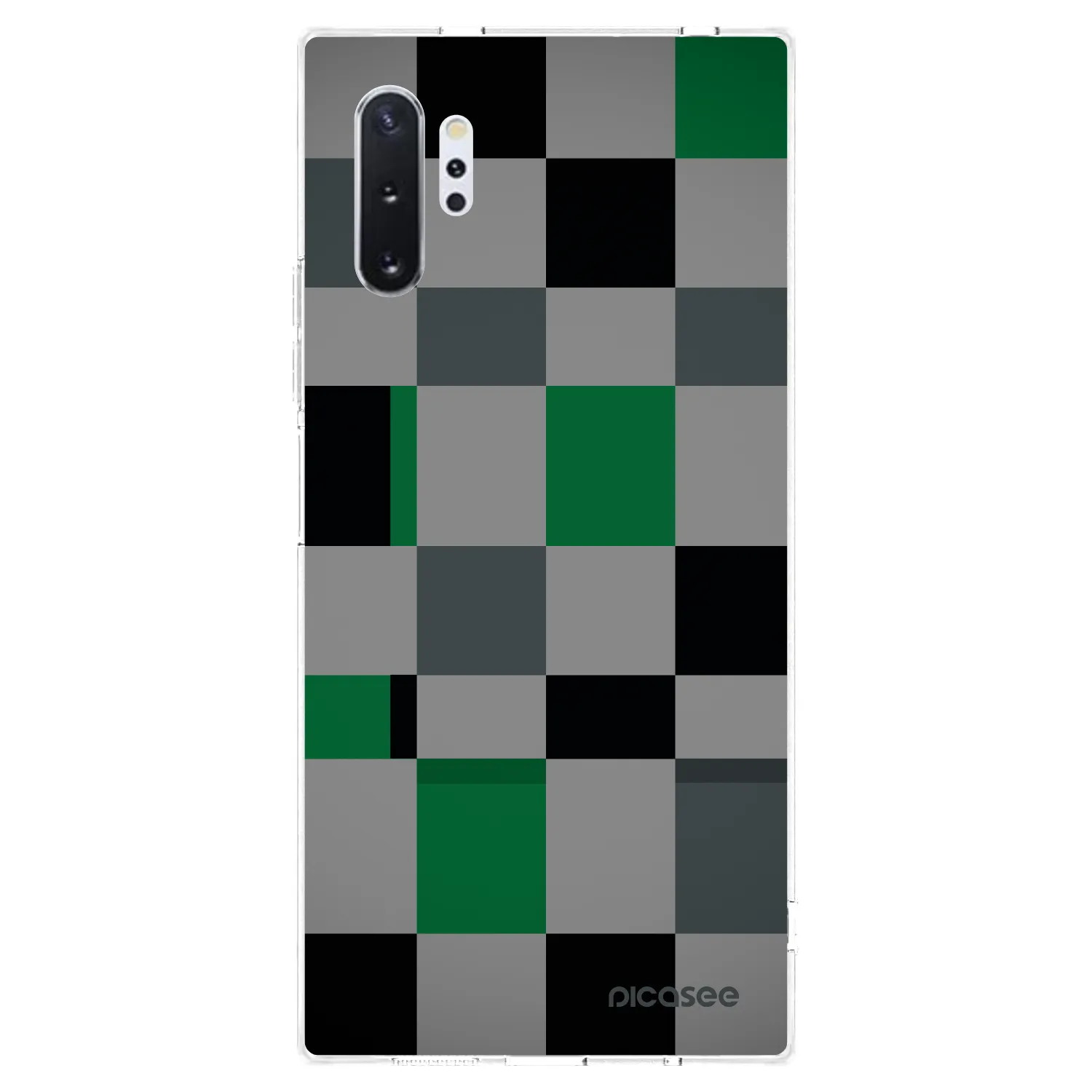 Picasee silikonový průhledný obal pro Samsung Galaxy Note 10+ N975F - Block Grid