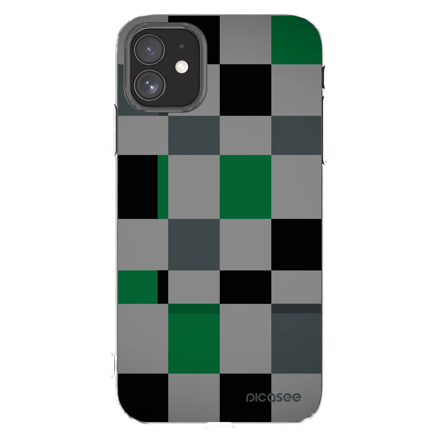 Picasee silikonový průhledný obal pro Apple iPhone 11 - Block Grid