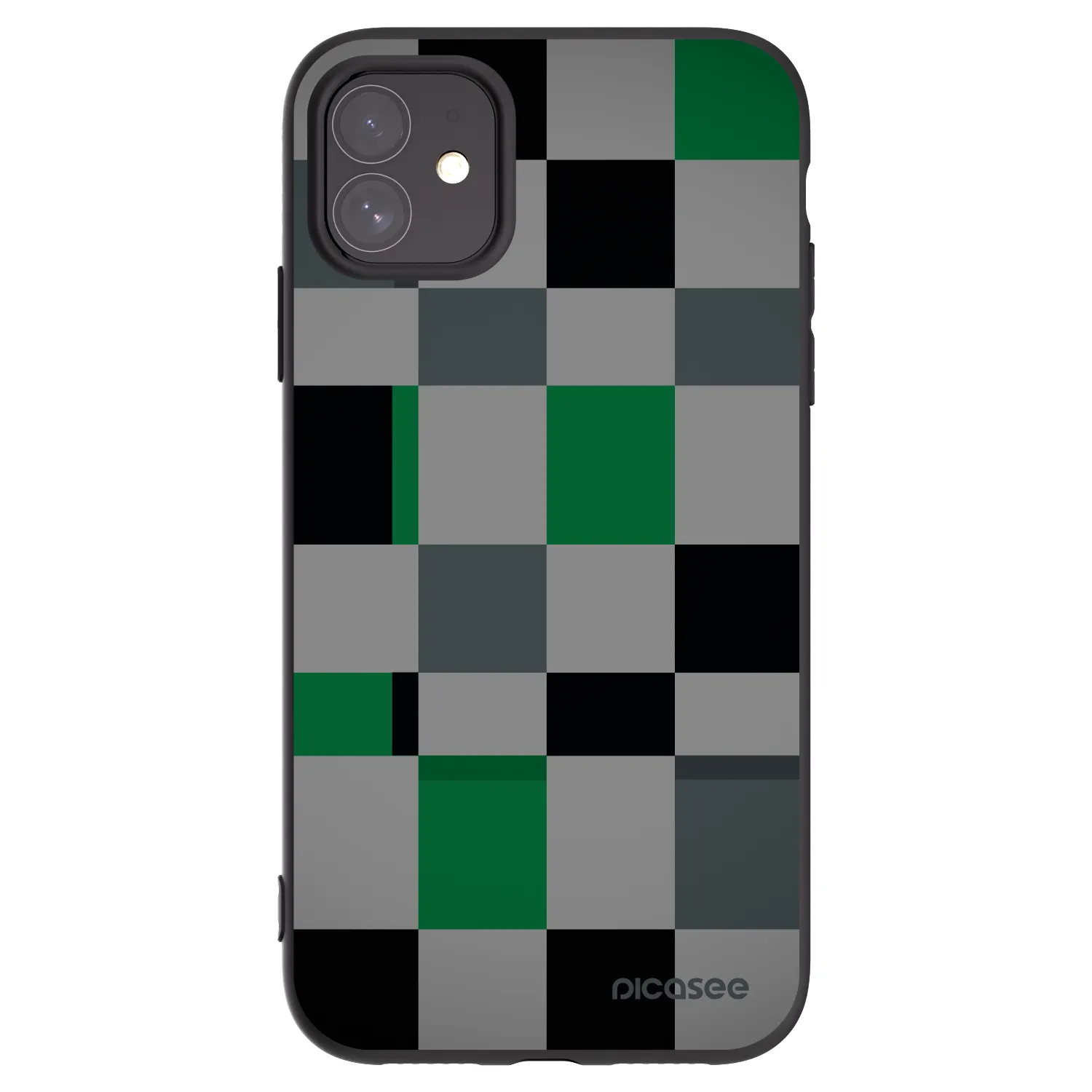 Picasee silikonový černý obal pro Apple iPhone 11 - Block Grid