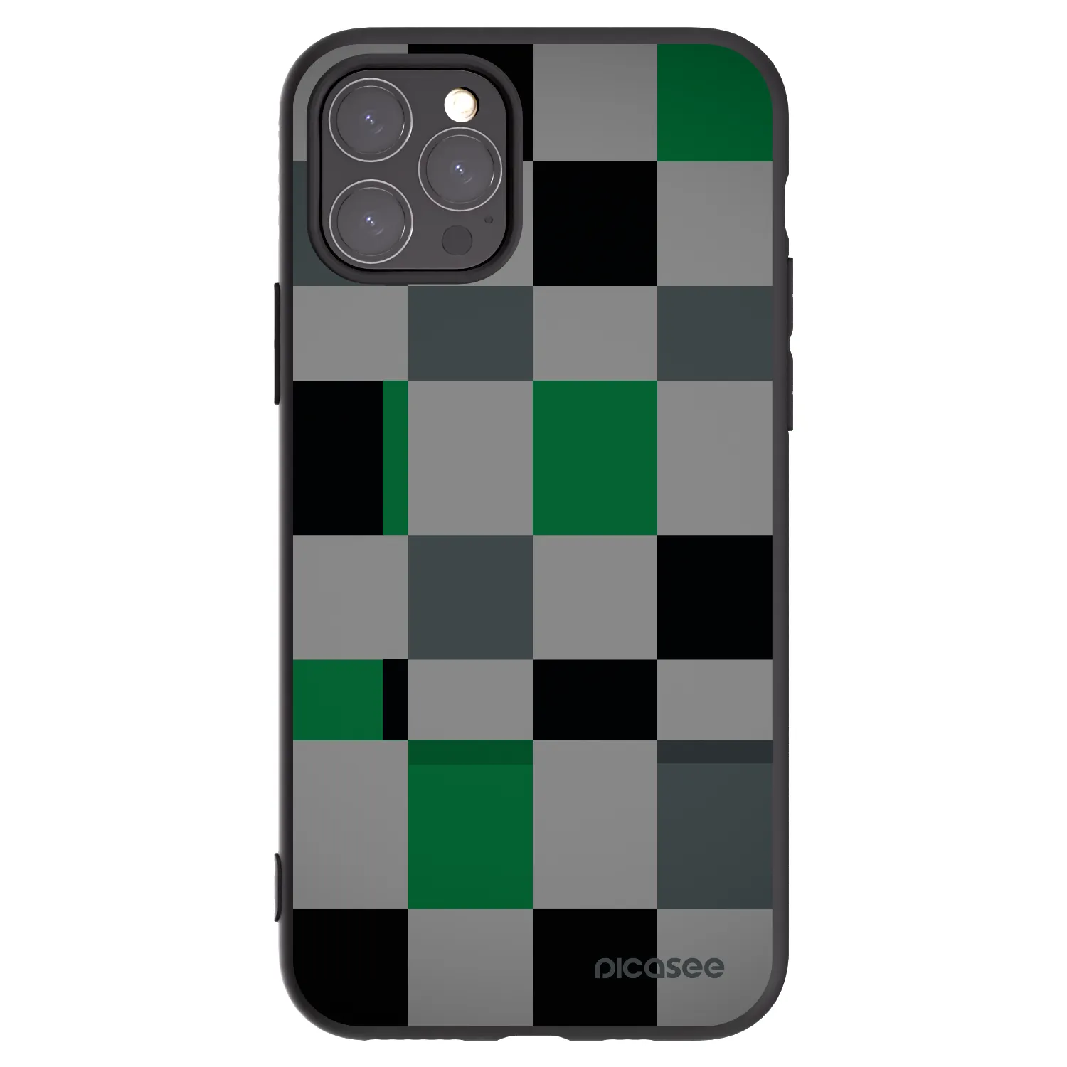Picasee silikonový černý obal pro Apple iPhone 11 Pro - Block Grid