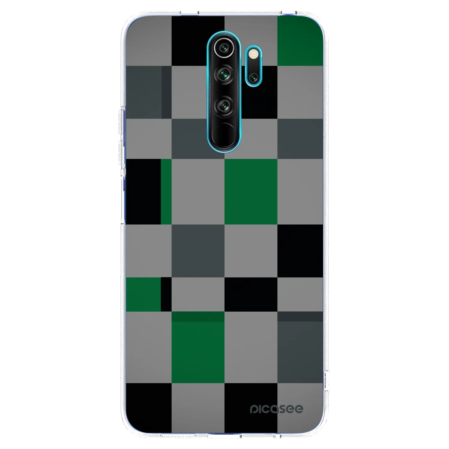 Picasee silikonový průhledný obal pro Xiaomi Redmi Note 8 Pro - Block Grid