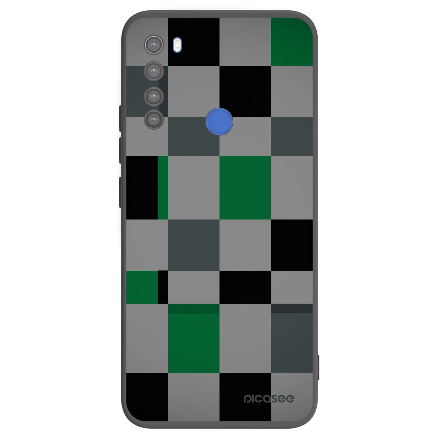 Picasee silikonový černý obal pro Xiaomi Redmi Note 8T - Block Grid