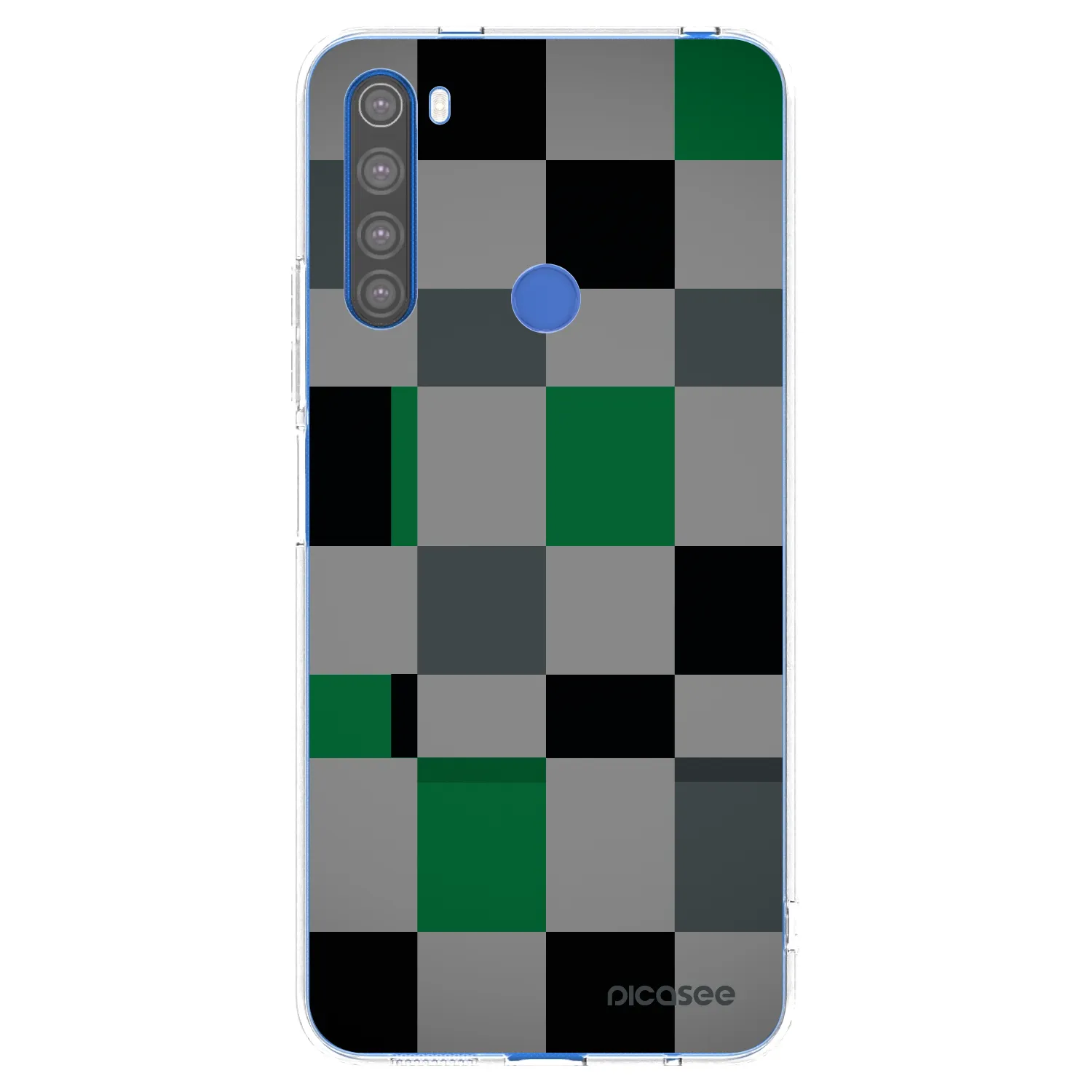 Picasee silikonový průhledný obal pro Xiaomi Redmi Note 8T - Block Grid