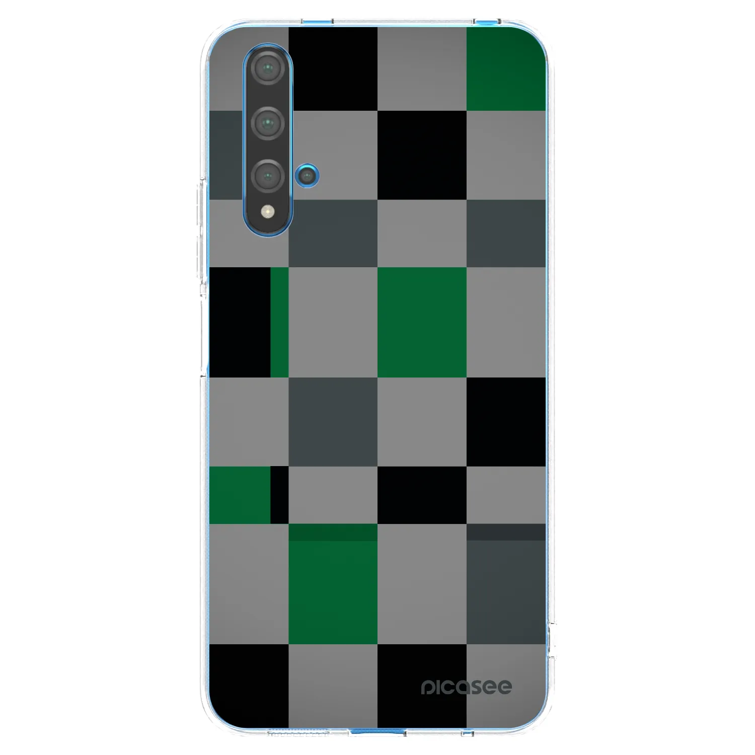 Picasee silikonový průhledný obal pro Huawei Nova 5T - Block Grid