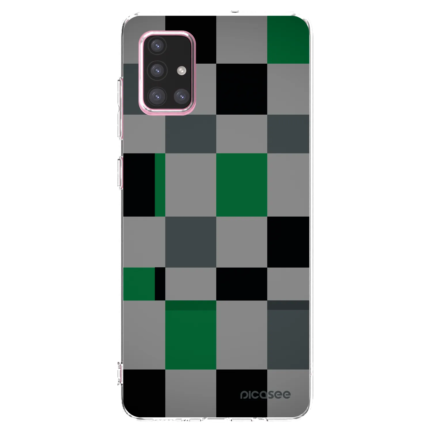 Picasee silikonový průhledný obal pro Samsung Galaxy A71 A715F - Block Grid