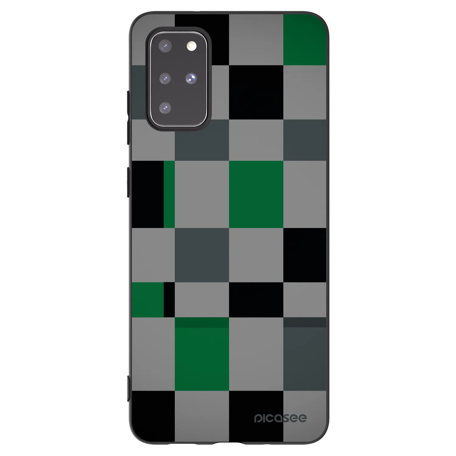 Picasee silikonový černý obal pro Samsung Galaxy S20+ G985F - Block Grid