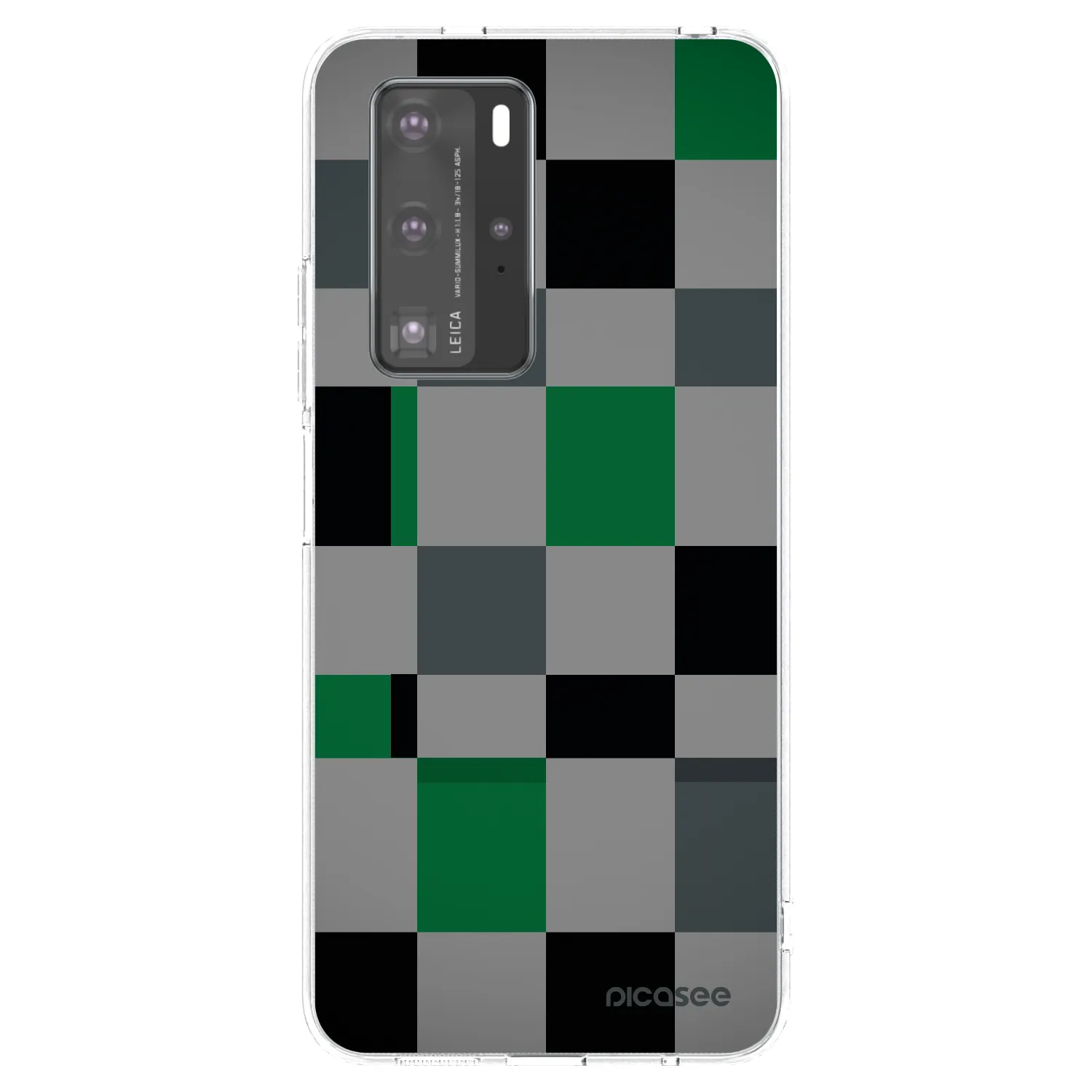 Picasee silikonový průhledný obal pro Huawei P40 Pro - Block Grid