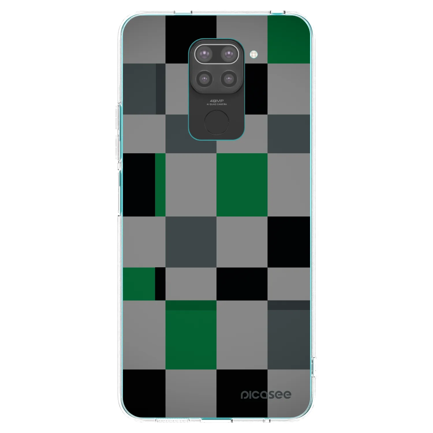 Picasee silikonový černý obal pro Xiaomi Redmi Note 9 - Block Grid