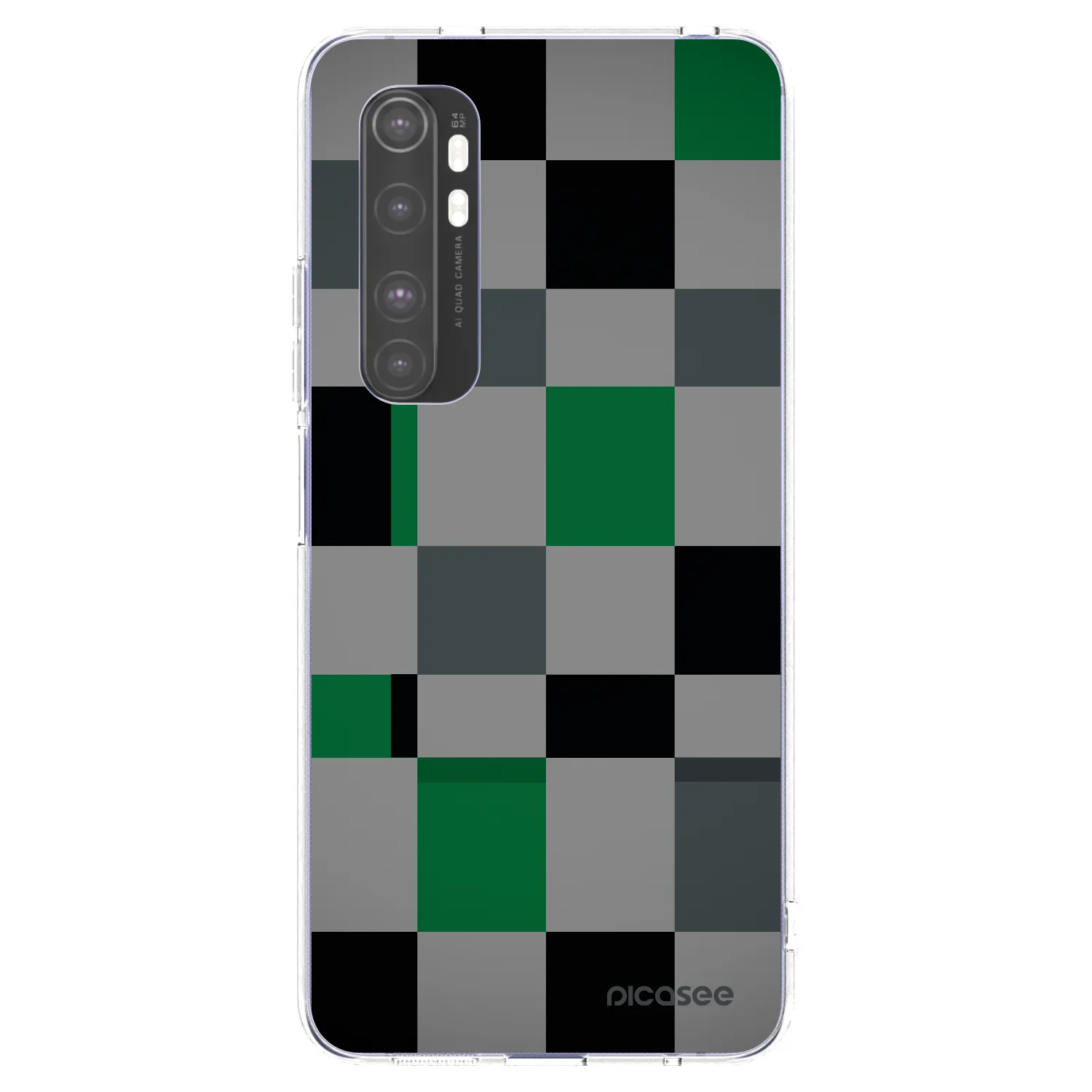 Picasee silikonový průhledný obal pro Xiaomi Mi Note 10 Lite - Block Grid