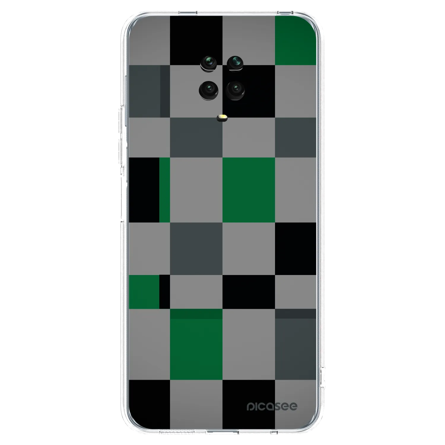 Picasee silikonový průhledný obal pro Xiaomi Redmi Note 9S - Block Grid
