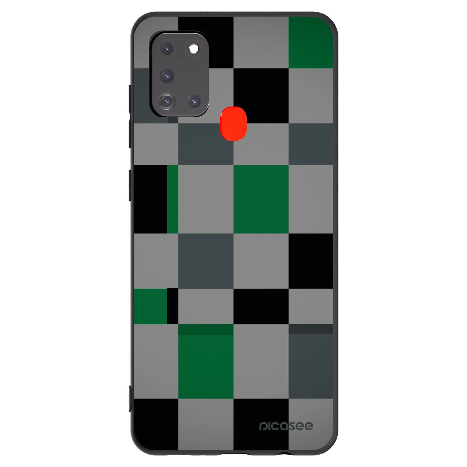 Picasee silikonový černý obal pro Samsung Galaxy A21s - Block Grid