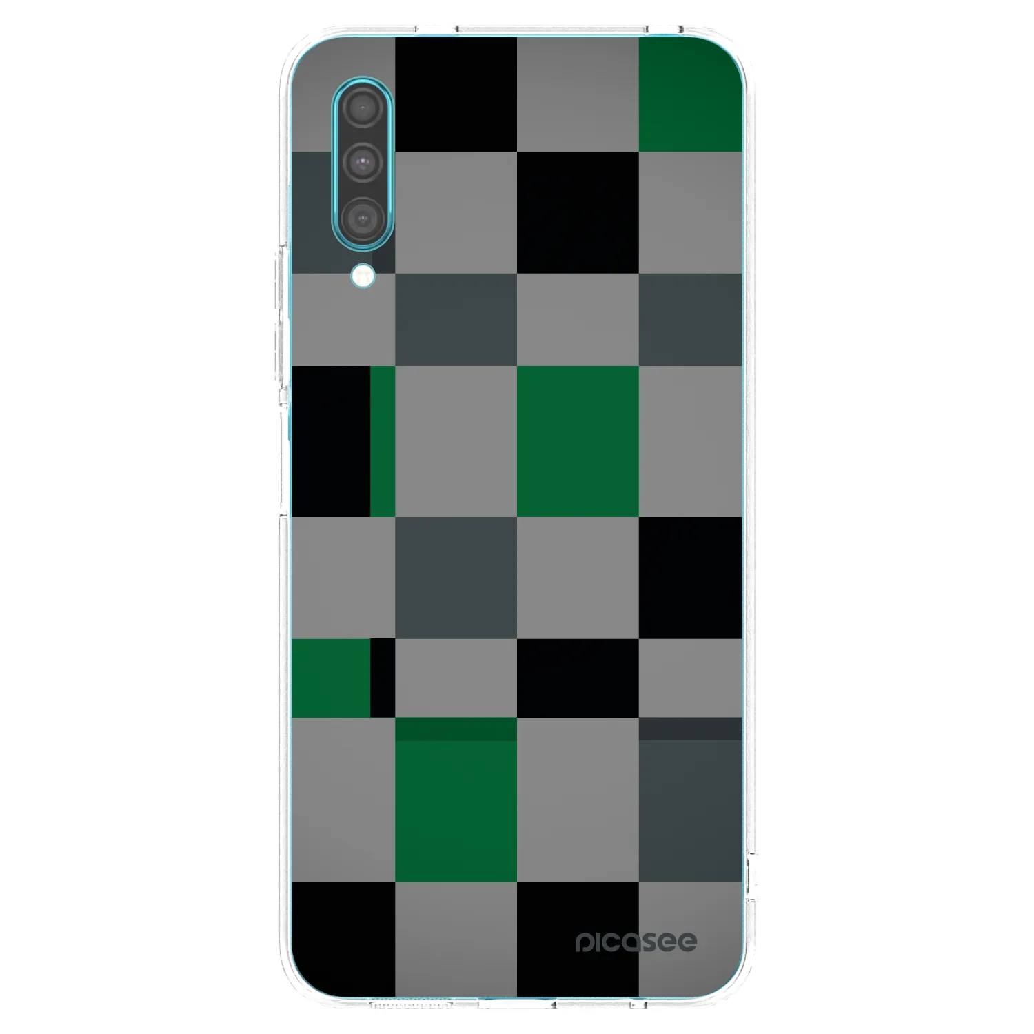 Picasee silikonový průhledný obal pro Samsung Galaxy A30s A307F - Block Grid