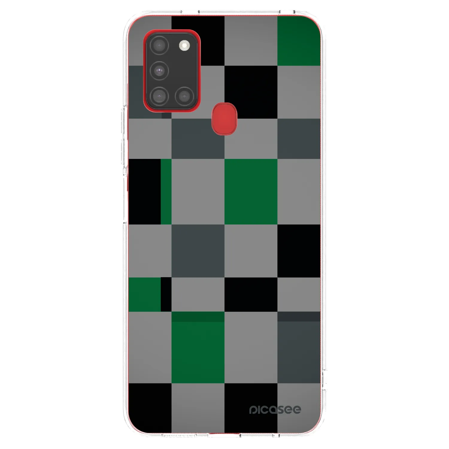 Picasee silikonový průhledný obal pro Samsung Galaxy A21s - Block Grid