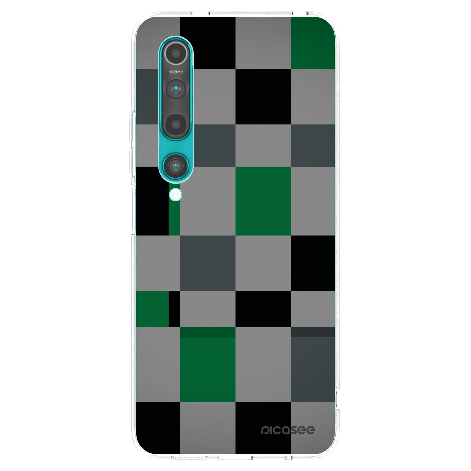Picasee silikonový průhledný obal pro Xiaomi Mi 10 - Block Grid