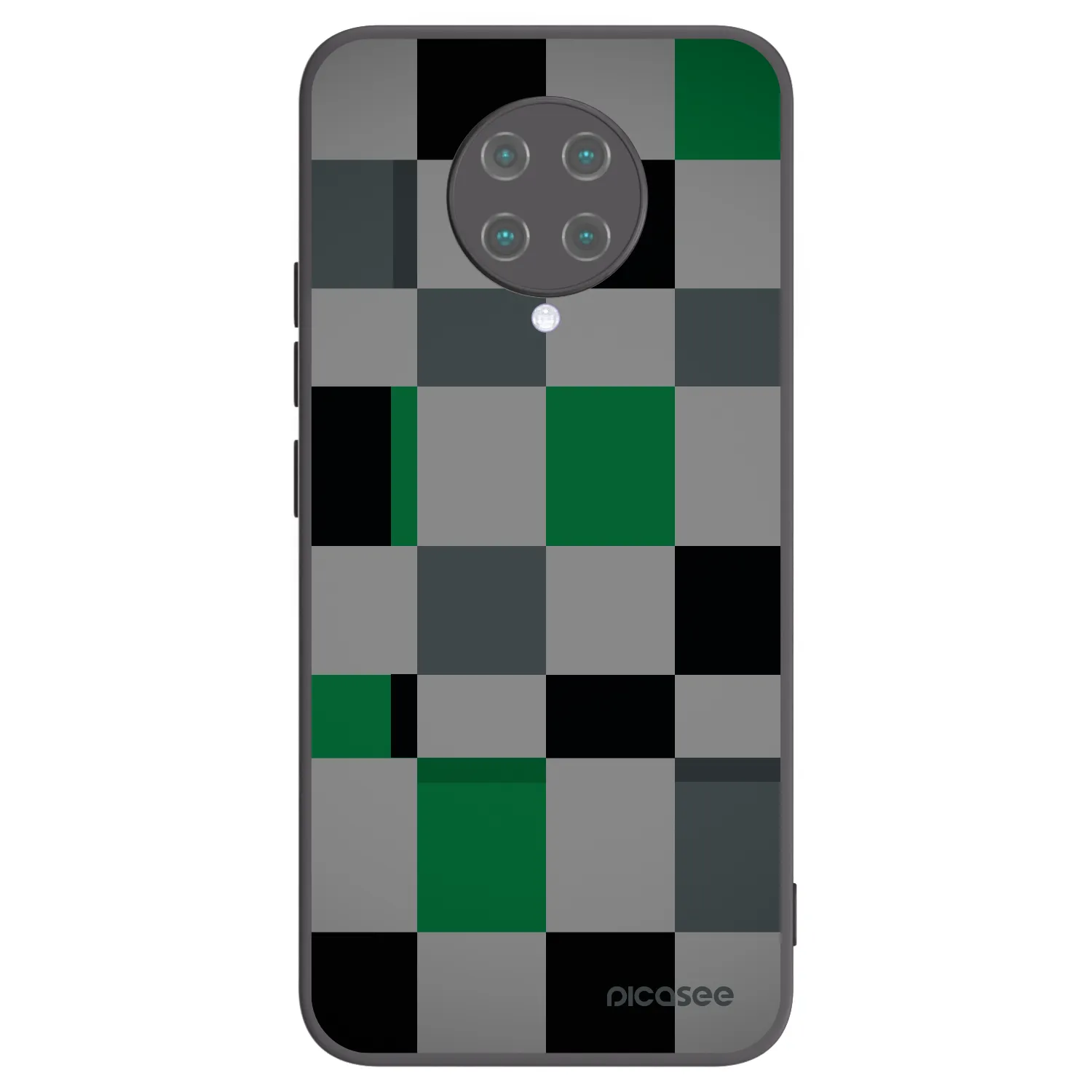 Picasee silikonový černý obal pro Xiaomi Poco F2 Pro - Block Grid