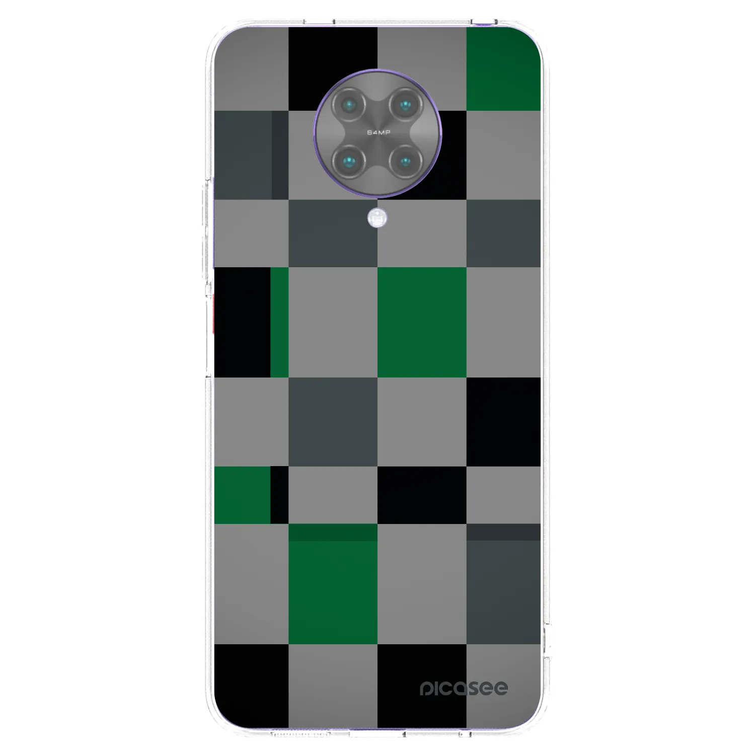 Picasee silikonový průhledný obal pro Xiaomi Poco F2 Pro - Block Grid