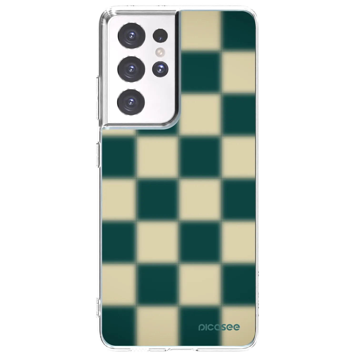 Picasee silikonový průhledný obal pro Samsung Galaxy S21 Ultra 5G G998B - Shadow Chess