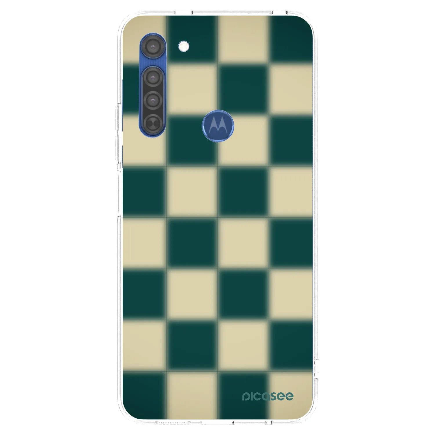 Picasee silikonový průhledný obal pro Motorola Moto G8 - Shadow Chess