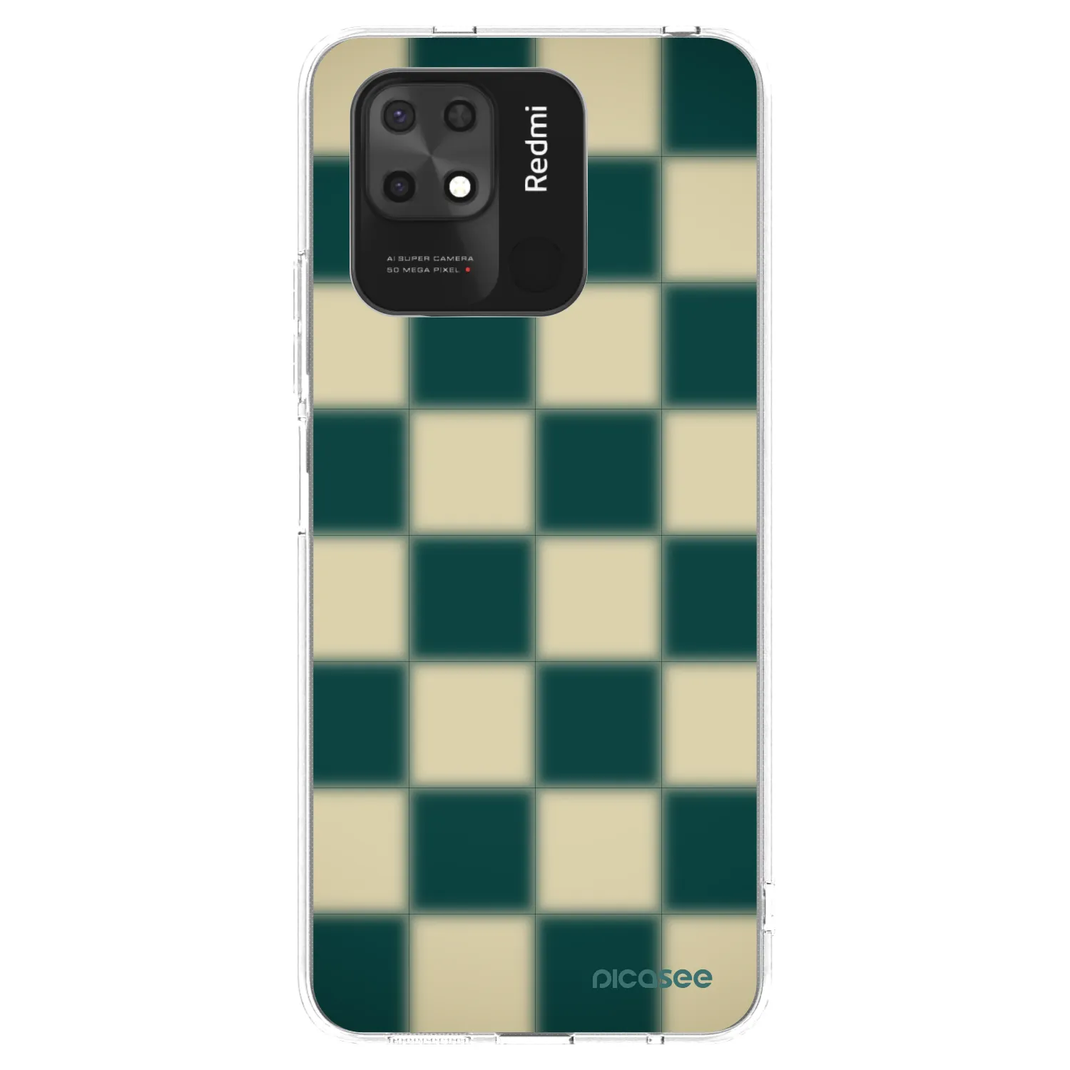 Picasee silikonový průhledný obal pro Xiaomi Redmi 10C - Shadow Chess