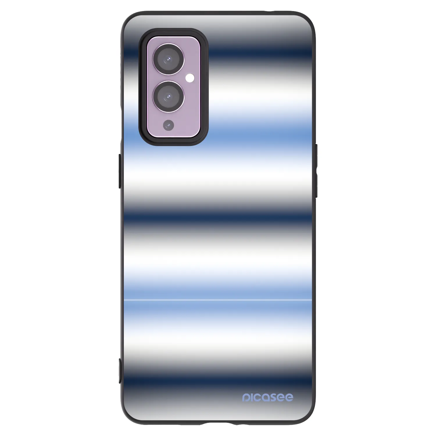 Picasee silikonový černý obal pro OnePlus 9 - Static Lines