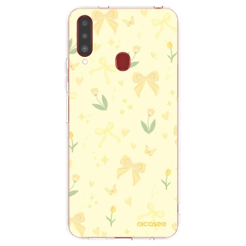 Picasee silikonový průhledný obal pro Samsung Galaxy A20s - Honey Blossom