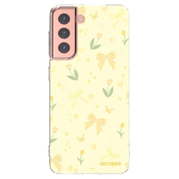 Picasee silikonový průhledný obal pro Samsung Galaxy S21 5G G991B - Honey Blossom