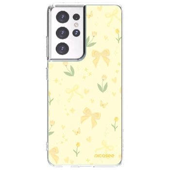 Picasee silikonový průhledný obal pro Samsung Galaxy S21 Ultra 5G G998B - Honey Blossom