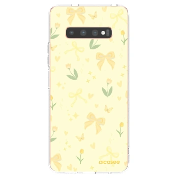 Picasee silikonový průhledný obal pro Samsung Galaxy S10 Plus G975 - Honey Blossom