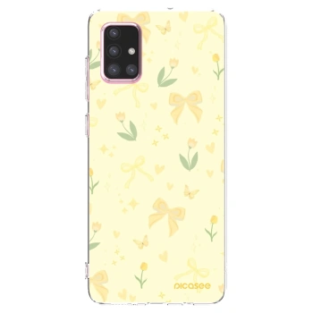 Picasee silikonový průhledný obal pro Samsung Galaxy A71 A715F - Honey Blossom