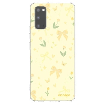 Picasee silikonový průhledný obal pro Samsung Galaxy S20 G980F - Honey Blossom