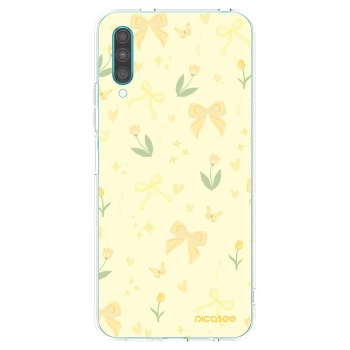 Picasee silikonový průhledný obal pro Samsung Galaxy A30s A307F - Honey Blossom