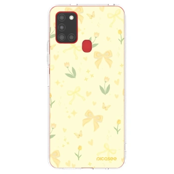 Picasee silikonový průhledný obal pro Samsung Galaxy A21s - Honey Blossom