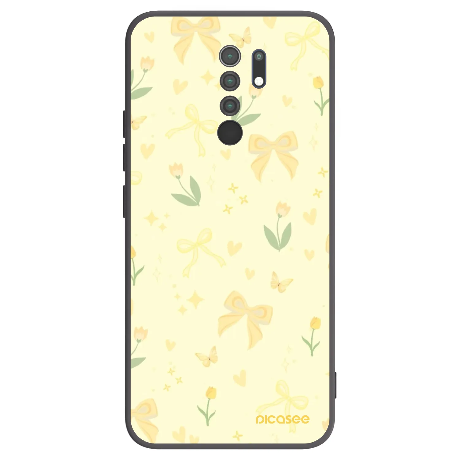 Picasee silikonový černý obal pro Xiaomi Redmi 9 - Honey Blossom