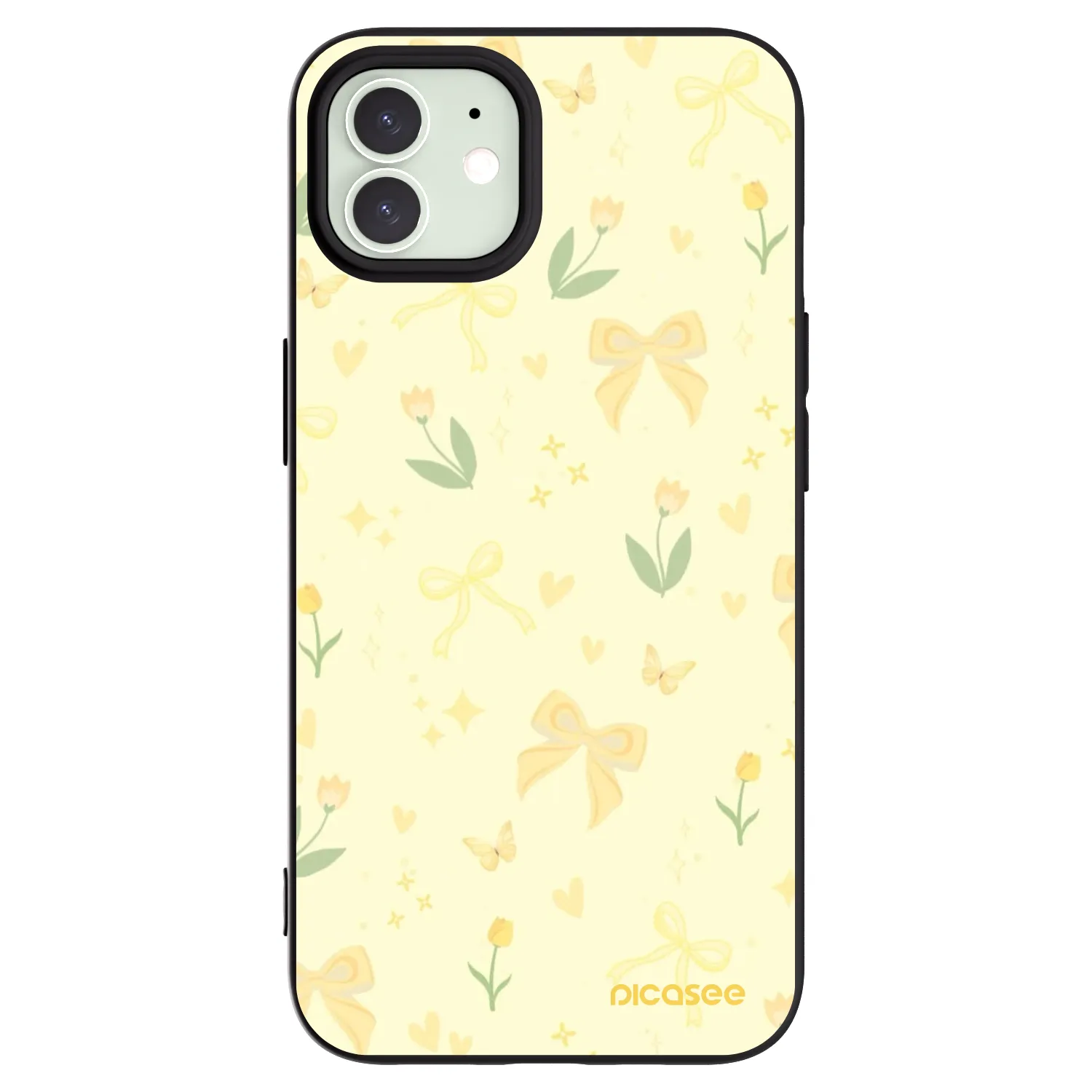 Picasee silikonový černý obal pro Apple iPhone 12 - Honey Blossom