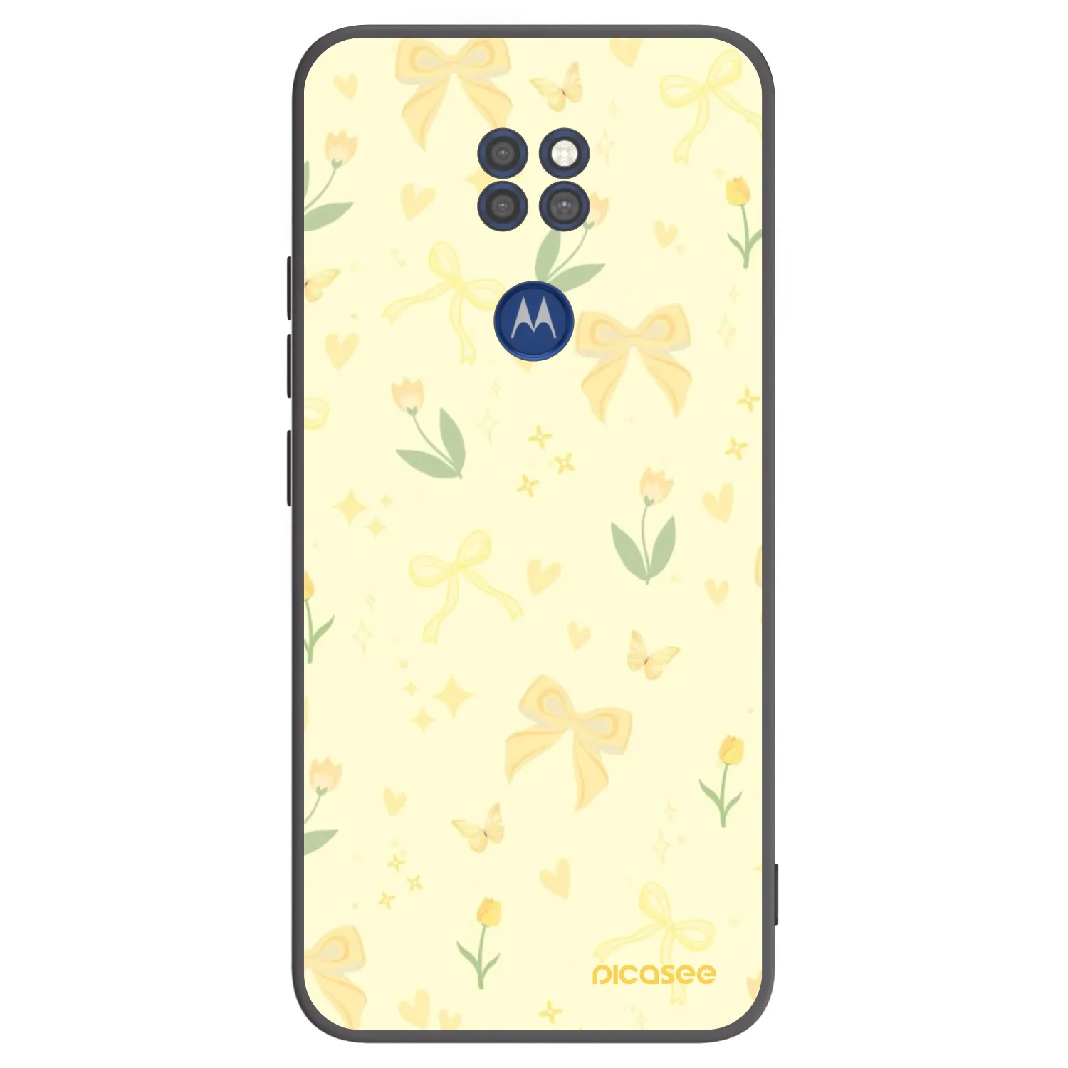 Picasee silikonový černý obal pro Motorola Moto G9 Play - Honey Blossom