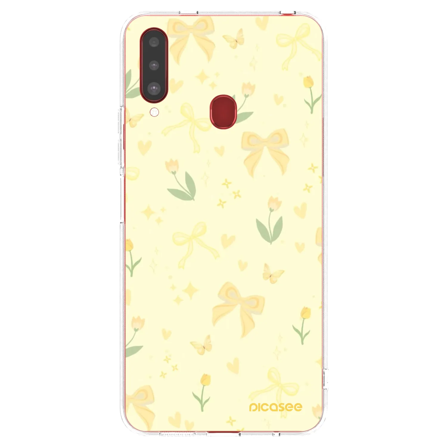Picasee silikonový průhledný obal pro Samsung Galaxy A20s - Honey Blossom