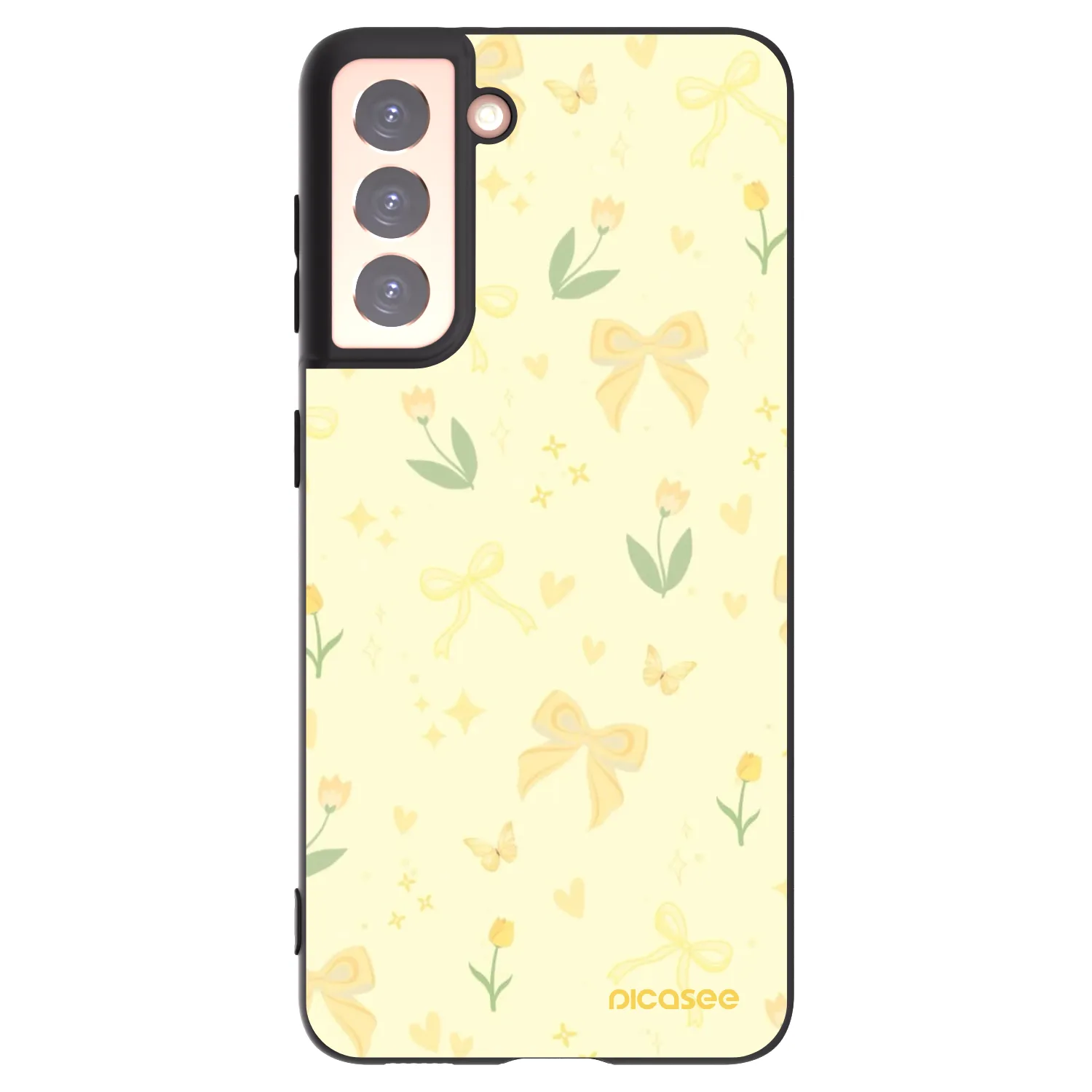 Picasee silikonový černý obal pro Samsung Galaxy S21 5G G991B - Honey Blossom