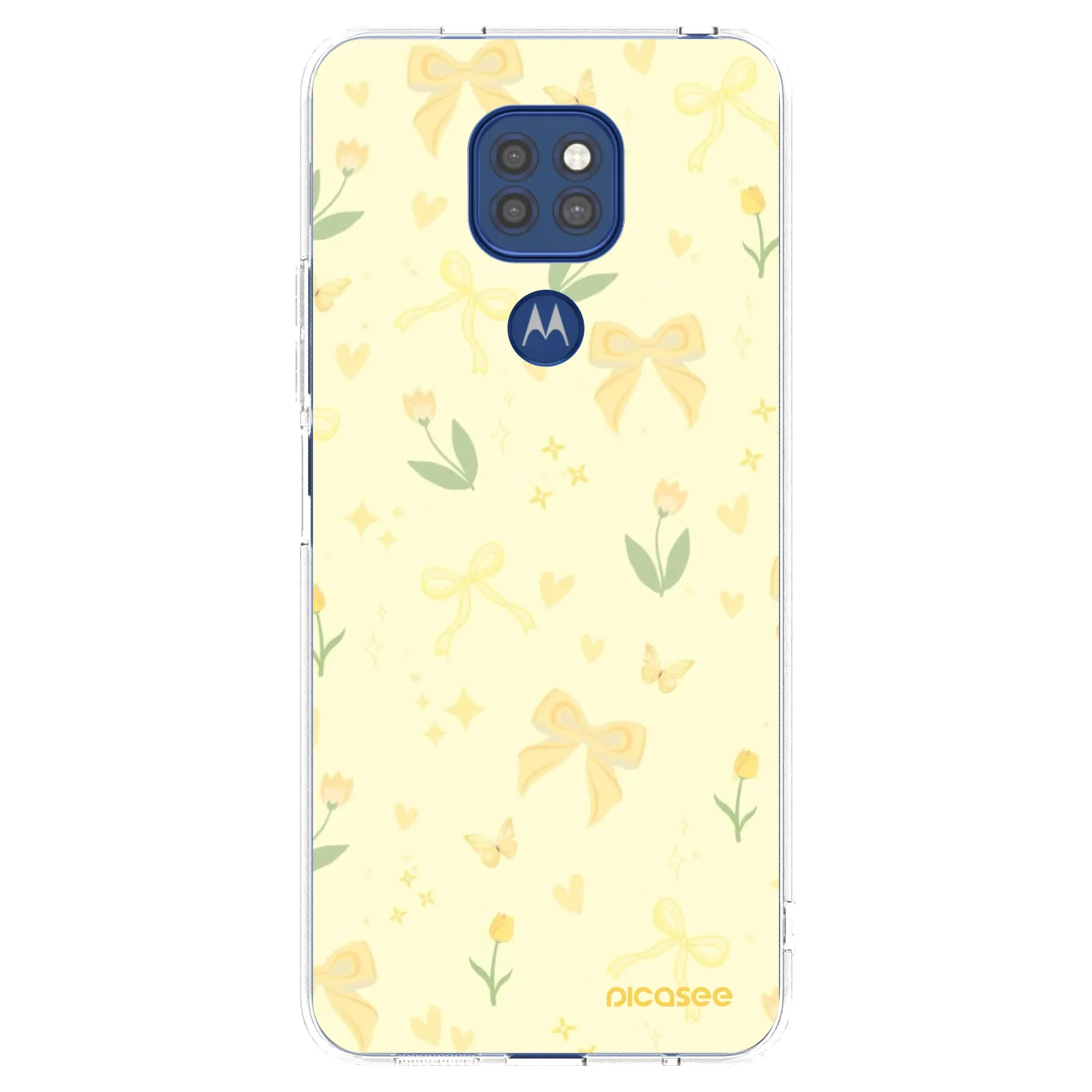 Picasee silikonový průhledný obal pro Motorola Moto G9 Play - Honey Blossom