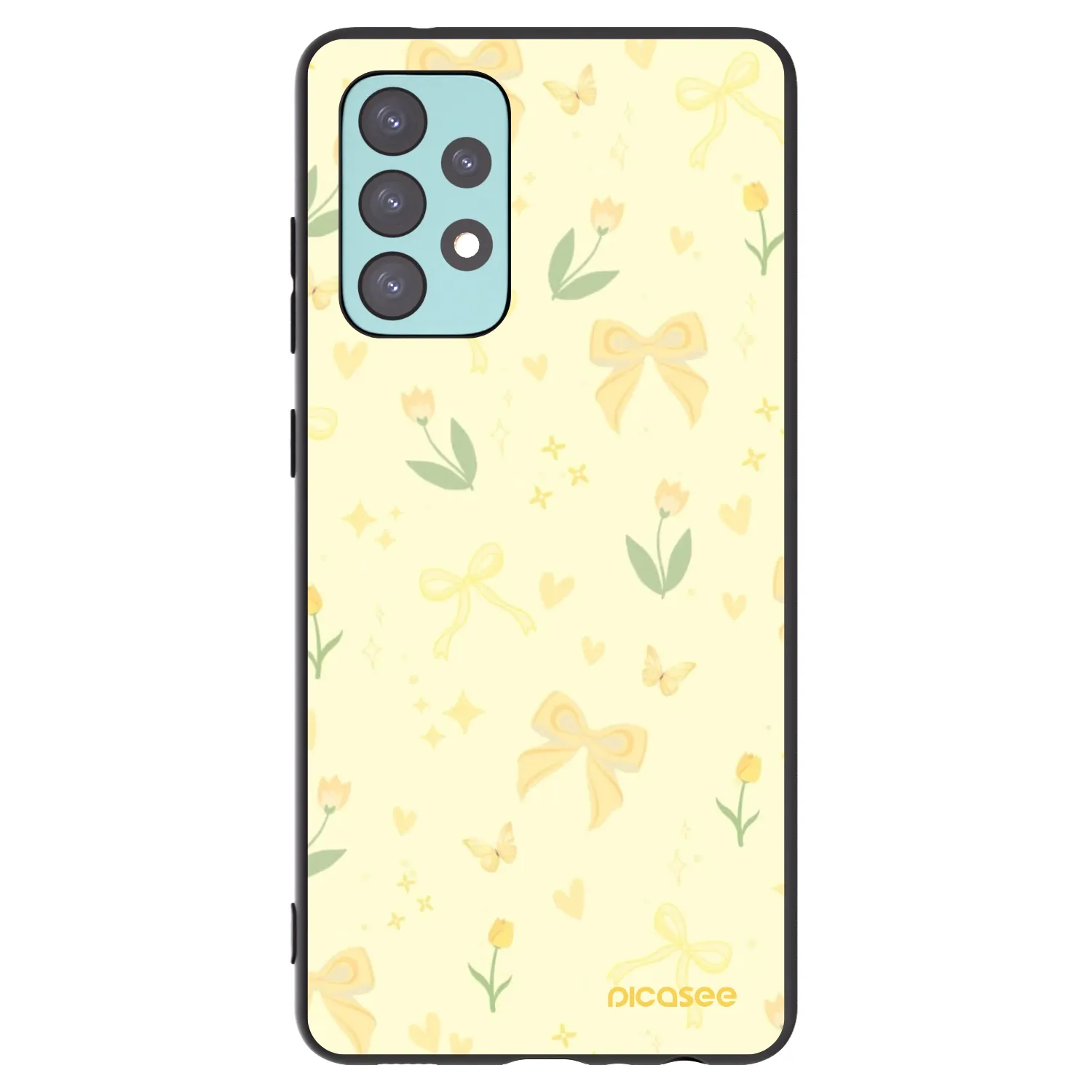 Picasee silikonový černý obal pro Samsung Galaxy A72 A725F - Honey Blossom
