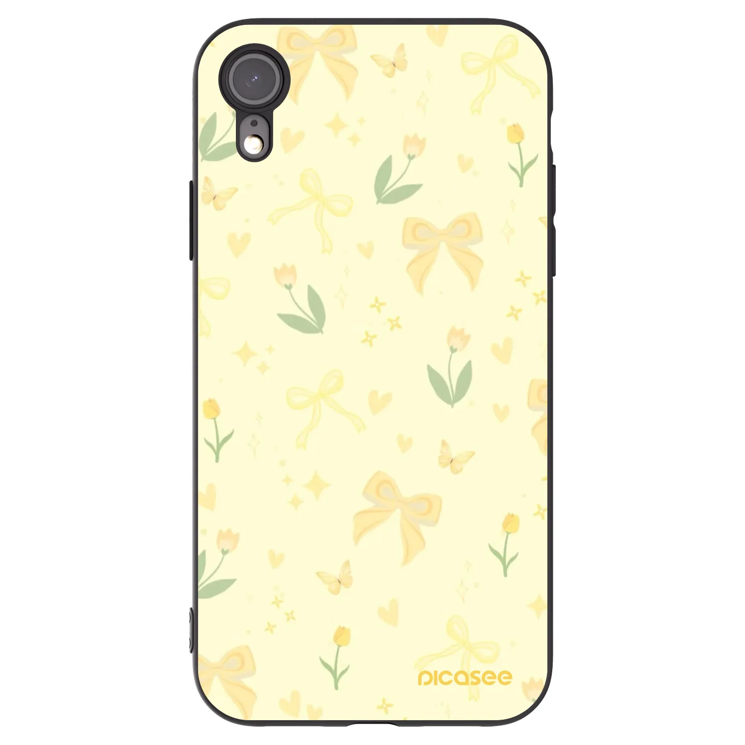 Picasee silikonový černý obal pro Apple iPhone XR - Honey Blossom