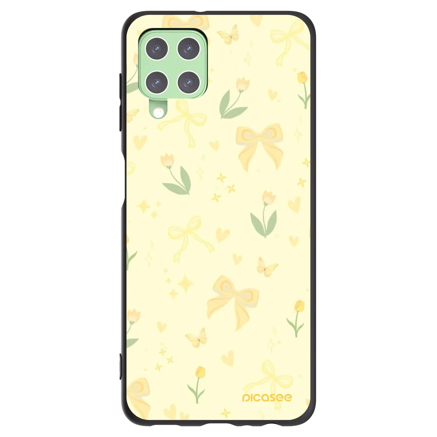 Picasee silikonový černý obal pro Samsung Galaxy A22 A225F 4G - Honey Blossom