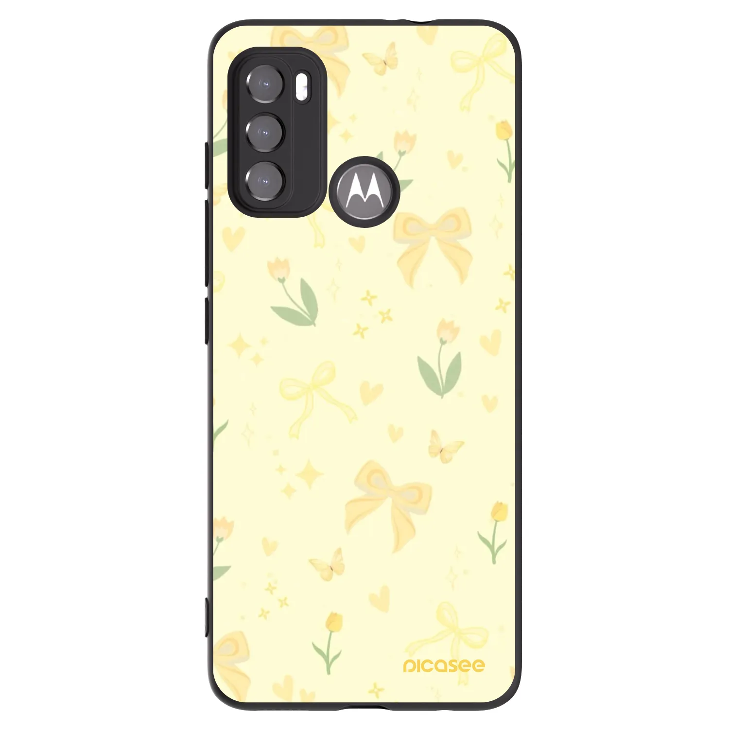 Picasee silikonový černý obal pro Motorola Moto G60 - Honey Blossom