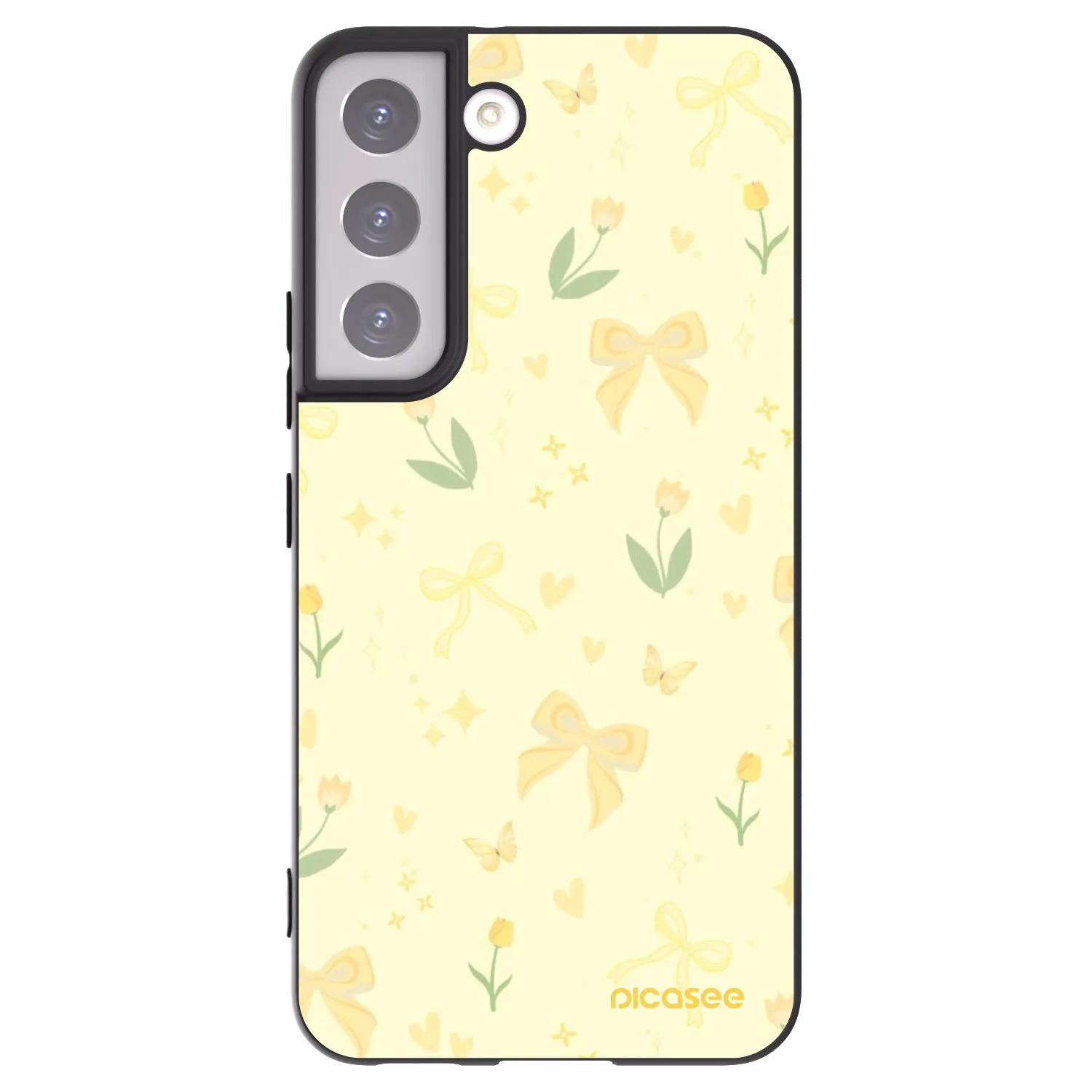 Picasee silikonový černý obal pro Samsung Galaxy S22 5G - Honey Blossom