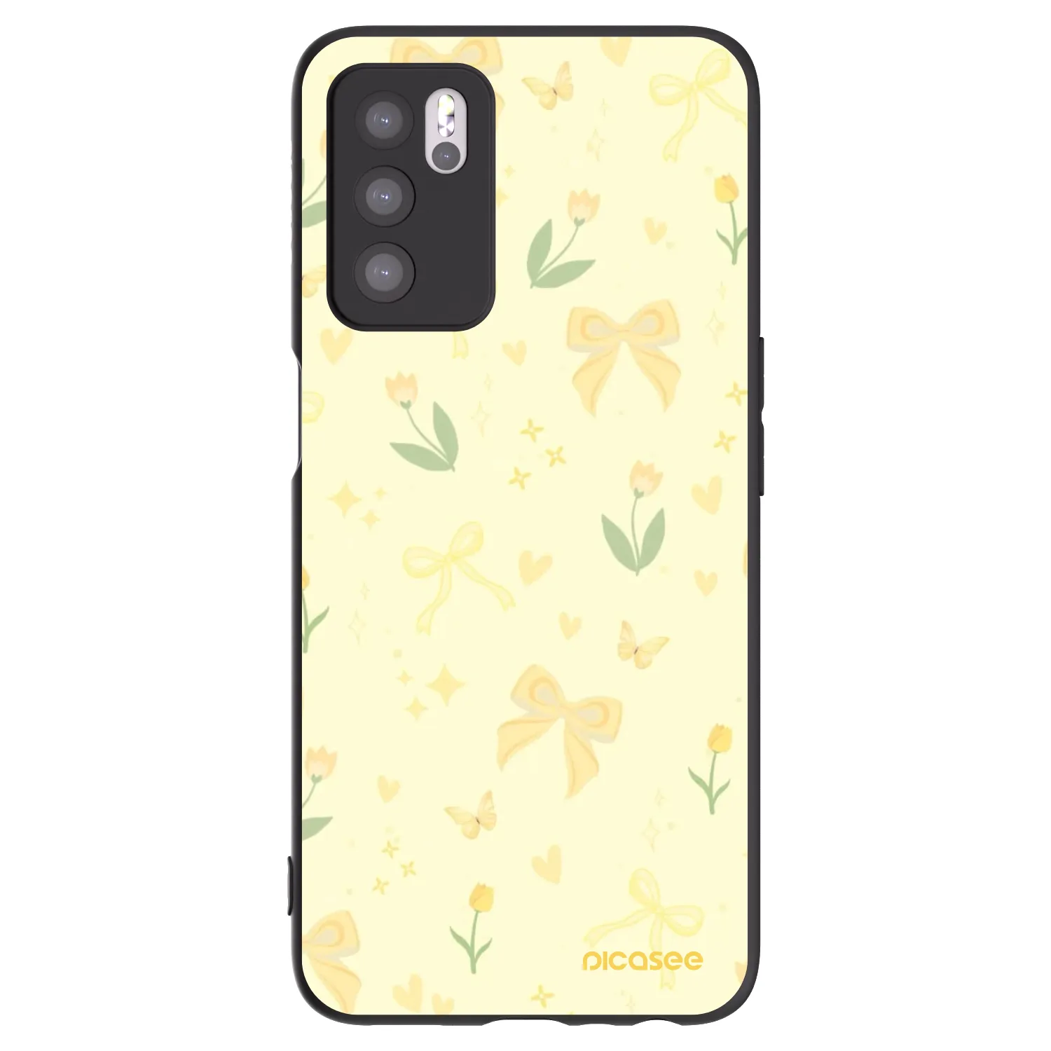 Picasee silikonový černý obal pro OPPO A16s - Honey Blossom