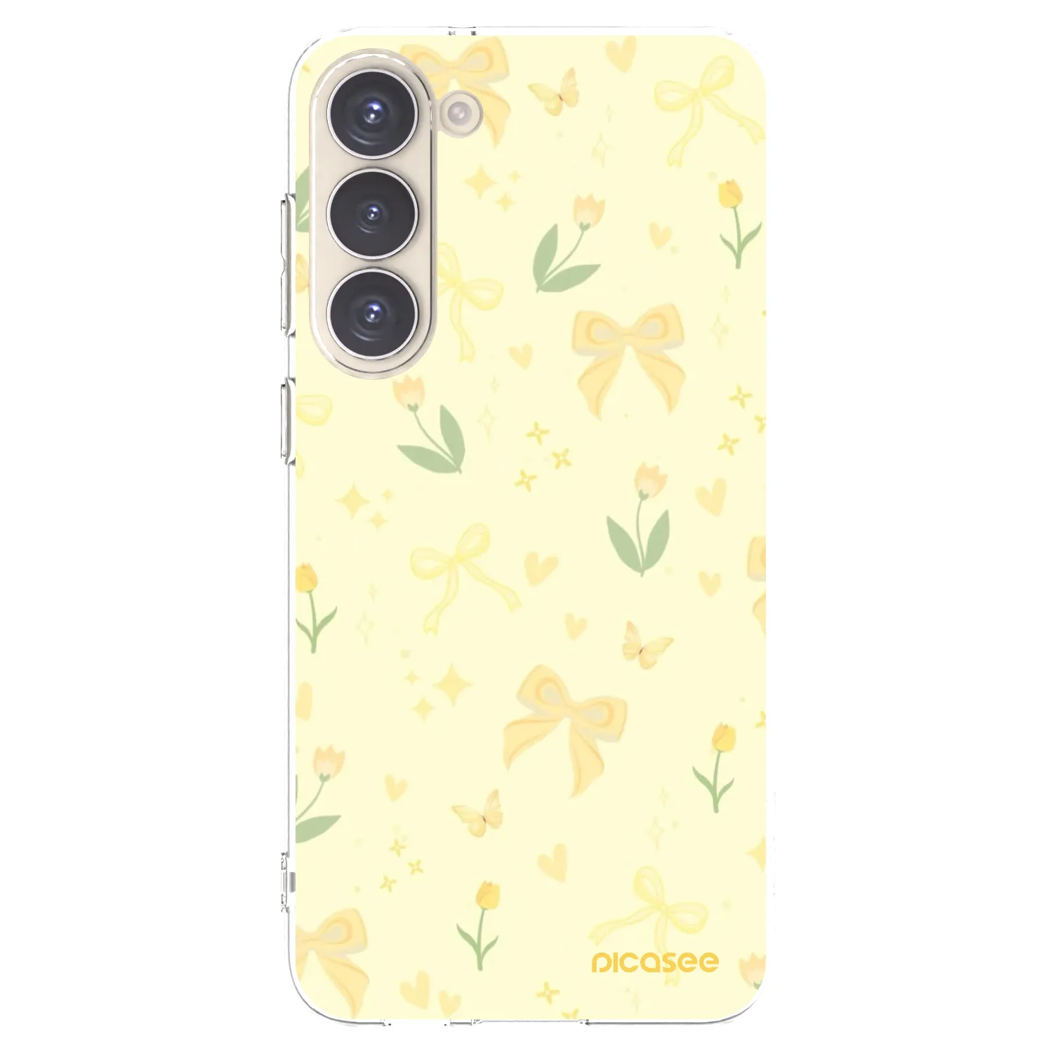 Picasee silikonový průhledný obal pro Samsung Galaxy S23+ 5G - Honey Blossom