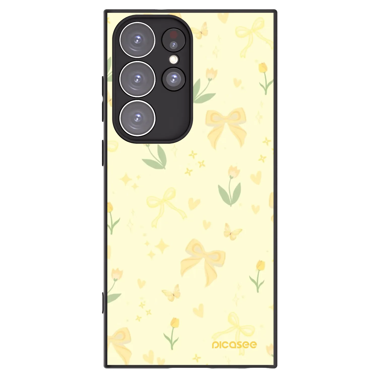 Picasee silikonový černý obal pro Samsung Galaxy S23 Ultra 5G - Honey Blossom