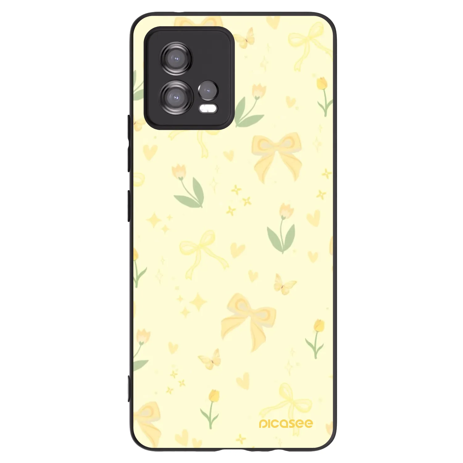 Picasee silikonový černý obal pro Motorola Moto G72 - Honey Blossom