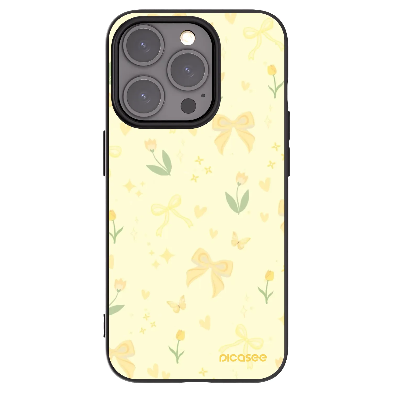 Picasee silikonový černý obal pro Apple iPhone 15 Pro - Honey Blossom