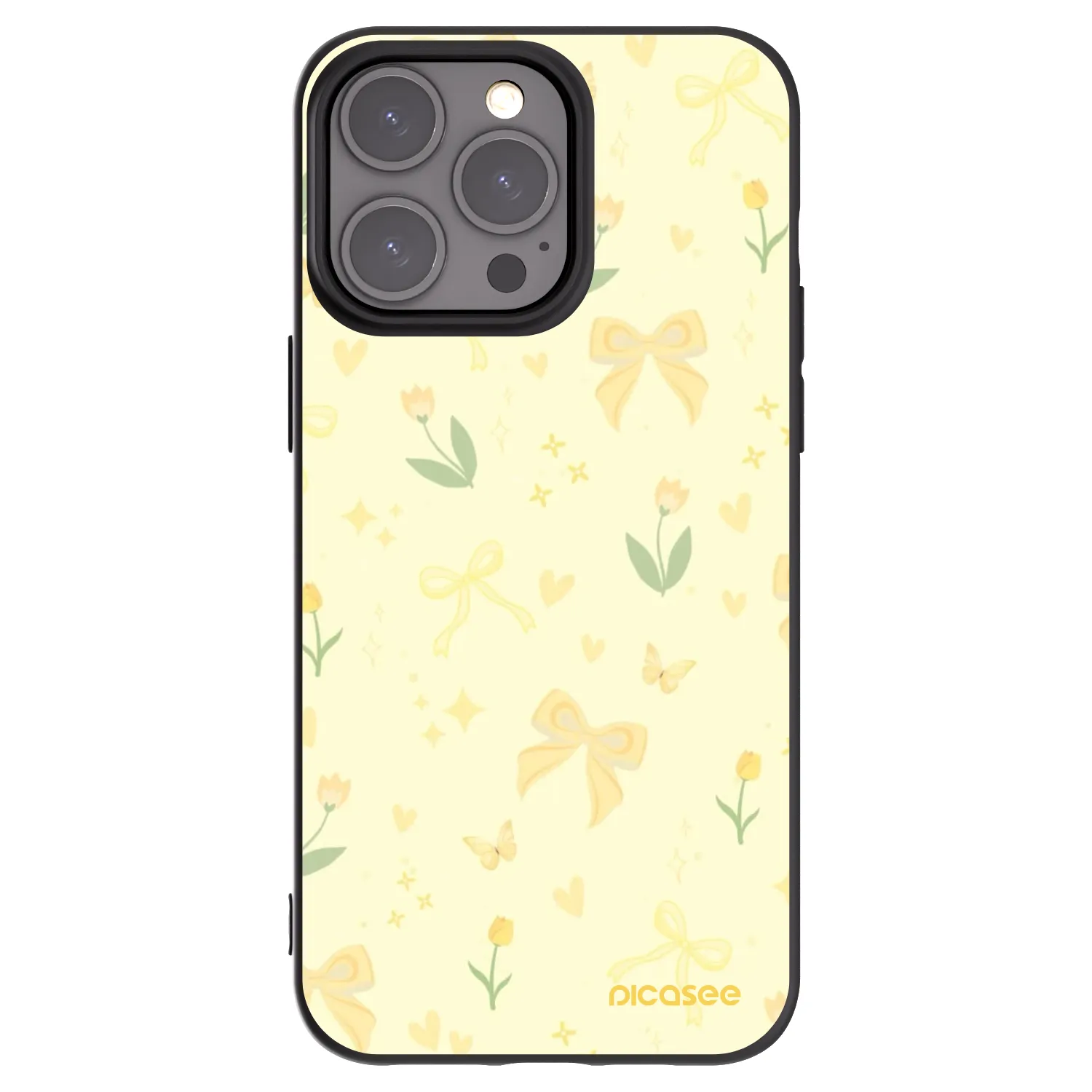 Picasee silikonový černý obal pro Apple iPhone 15 Pro Max - Honey Blossom
